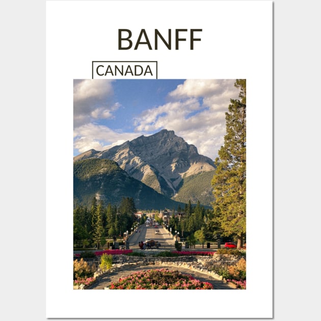 Banff Alberta City Canada National Park Rocky Mountains Gift for Canadian Canada Day Present Souvenir T-shirt Hoodie Apparel Mug Notebook Tote Pillow Sticker Magnet Wall Art by Mr. Travel Joy